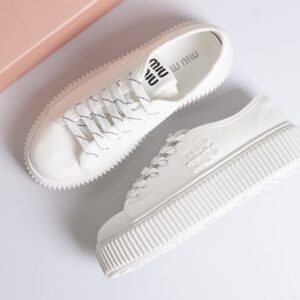 [국내배송]미우미우 데님 오버솔 화이트 스니커즈