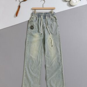 [국내배송]필립플레인 백 스컬패치 스트레이트 팬츠