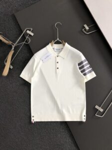 [국내배송]톰브라운 2025SS 사선 쿨니트 카라 티셔츠