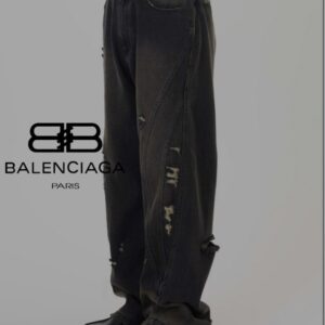 [국내배송]발렌시아가 와이드 절개 데미지 흑청