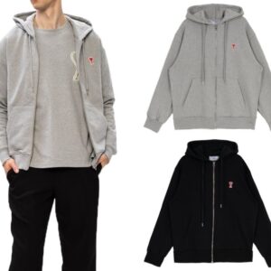 [국내배송]아미 파리스 스몰패치 후드집업2Color